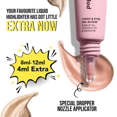 Blue Heaven Pop and Glow Cheek and Eyes Gel Bloom Highlighter, Golden Hour 12 ml - Highlighters & Illuminators