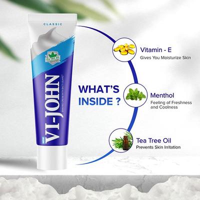 VI-John Shaving Cream Classic with Tea Tree Oil and Bacti-Guard for All Skin Types 125 gm - Shaving Creams