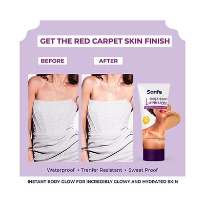 Sanfe Daily Body Luminiser Instant Body Highlighter for Women SPF50 Smudge Proof 50 gm - Lotions & Creams
