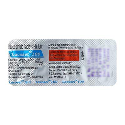 Lacoset 100mg Tablet 10'S - Epilepsy/Convulsion-Ant