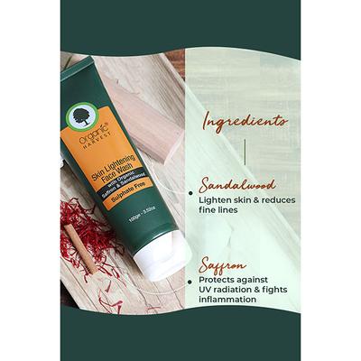 Organic Harvest Skin Lightening Face Wash - Organic Saffron & Sandalwood 100 gm - Face Wash & Cleansers