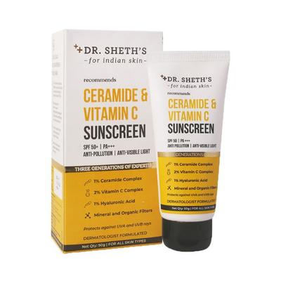 Dr. Sheth'S Ceramide & Vitamin C Sunscreen SPF 50+ PA+++ 50gm - Face Sunscreen