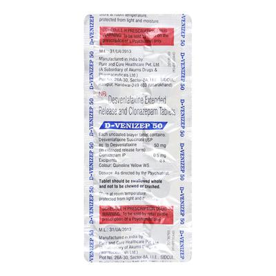 D Venizep 50mg Tablet 10'S - Depression-Ant