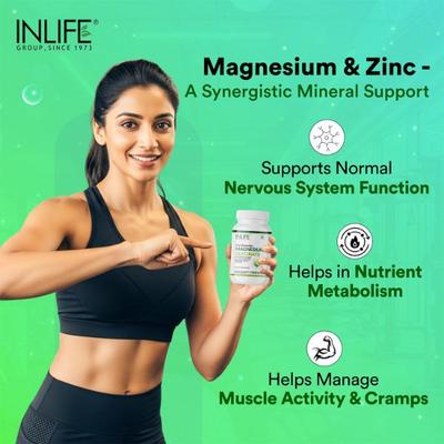 Inlife Magnesium Glycinate 1100 mg Veg Capsule 120's - Calcium And Minerals