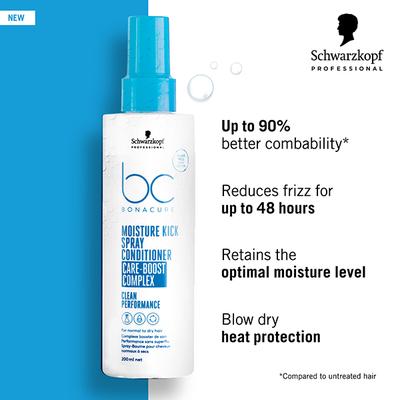 Schwarzkopf Professional Bonacure Moisture Kick Spray Conditioner with Glycerol,with Vegan Keratin 200 ml - Conditioners