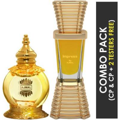 Ajmal Mukhallat Al Wafa Concentrated Perfume Oil Oriental Musky Alcohol For Unisex And Impress Concentrated Perfume Oil Citrus Alcohol For Men 22 ml - Perfumes (Edt/Edp)