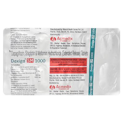 DAXIGA SM 1000 Tablet 10's - Diabetes-Ant