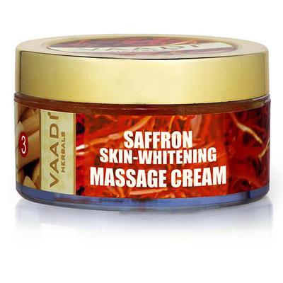 Saffron Skin-Whitening Massage Cream - Basil Oil & Shea Butter 50 gm - Creams/Oils/Lotions