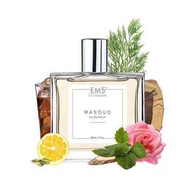 EM5 Masoud Unisex Perfume - Eau De Parfum Spray for Men & Women, Rose Oud Warm Spicy Fragrance 50 ml - Men Perfumes (Edt/Edp)