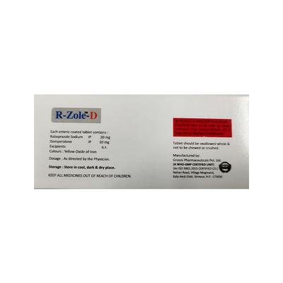R ZOLE D Tablet 10's - Ulcer/Reflux/Flatulence-Aaa