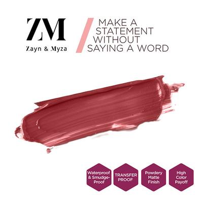 Zayn & Myza Transfer - Proof Power Matte Lip Color, Royal Maroon 6 ml - Liquid Lipsticks