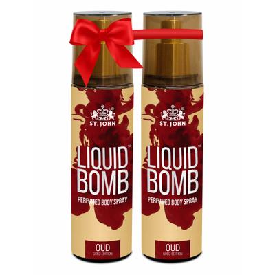 St. John Liquid Bomb Body Spray - Oud Gold Edition - Pack of 2 x 150 ml - Perfumes (Edt/Edp)