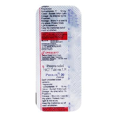 Prolol 20mg Tablet 10'S - Hypertension-Bet