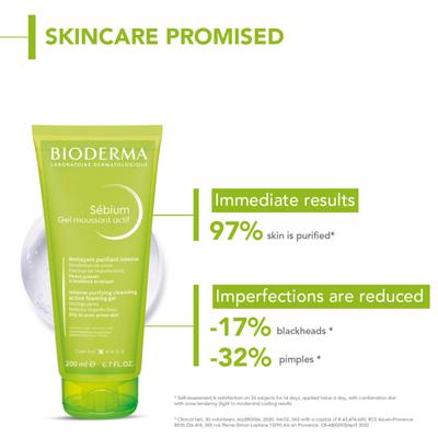 Bioderma Sebium Gel Moussant Actif Intense Purifying Cleansing Foaming Gel 200 ml - Scrubs & Exfoliants