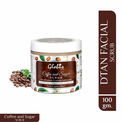 Globus Naturals Anti-tan Detoxifying Coffee And Sugar Scrub 100 gm - Scrubs & Exfoliants