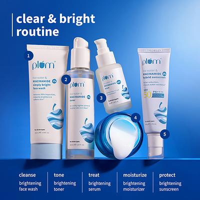 Plum 2% Niacinamide & Rice Water Daily Brightening Gel Face Moisturizer For Oil-Free, Non-Sticky Hydration 50 gm - Face Moisturizers