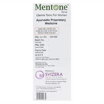 Mentone Syrup 200ml - Ayurvedic Medicine-AYU