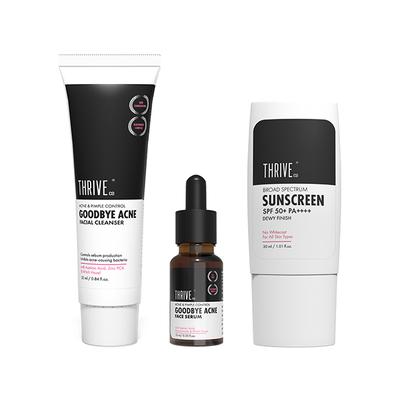 ThriveCo Acne-Free Sun Defense Kit (Anti-Acne Serum + Face Wash + SPF 50 PA++++ Sunscreen) 1's - Facial Kits