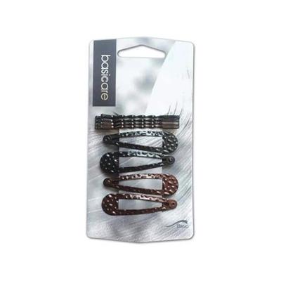 Basicare Clip set, snap clip+ bobby pin,black & brown (pack of 8) 1's - Hair Clips/Bands