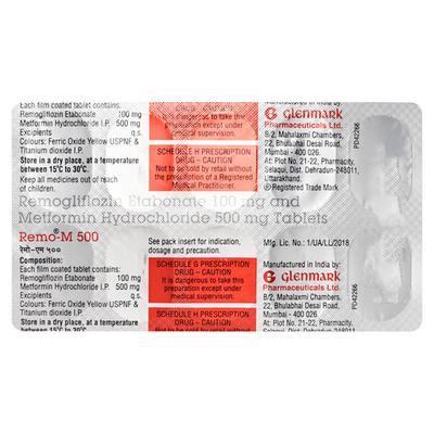 REMO M 500mg Tablet 10's - Diabetes-Ant