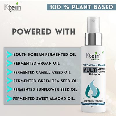 Ktein Natural 100% Plant Based Multi Vitamin Purpose with Deep Nourishment Hairspray for Hair Heat Protection Frizz Free Hair 70 ml - Hair Sprays & Mists