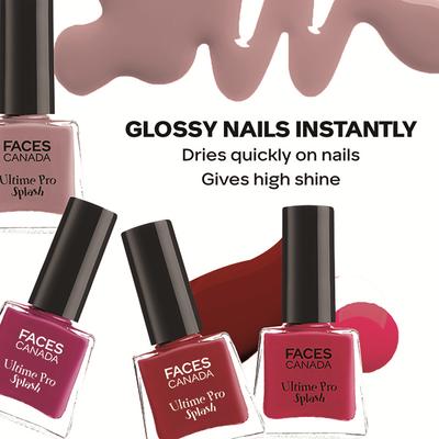 Faces Canada Ultime Pro Splash Mini Nail Enamel, Floral Dream + Royal Ruby + Cherry Blast + Watermelon, 20ml 4's - Nail Polish