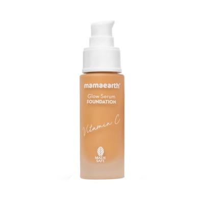 Mamaearth Glow Serum Foundation with Vitamin C & Turmeric for 12Hour Long Stay 07 Toffee Glow 30 ml - Foundation