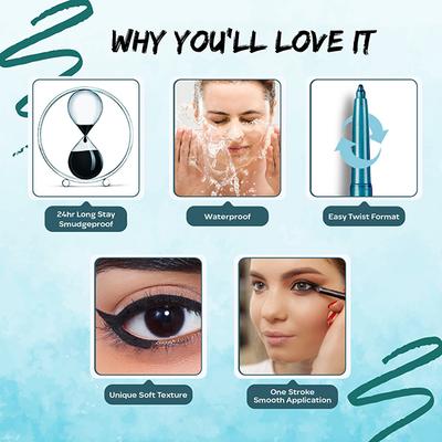 Facescanada Ultimepro Twist Eye Kajal Liner Green 06 0.35 gm - Kajal & Kohls