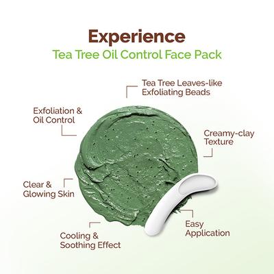 Mamaearth Tea Tree Oil Control Face Pack with Tea Tree & Salicylic Acid Normal to Oily Skin 200 gm - Face Packs