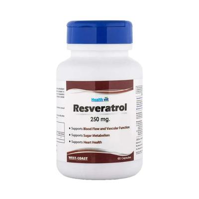 Healthvit Resveratrol 250 Mg- Capsules 60's - Herbal Dietary Supplement