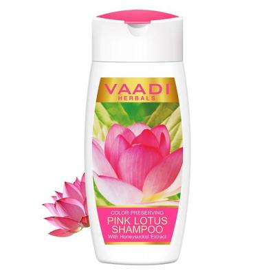 Vaadi Herbals Pink Lotus Shampoo With Honeysuckle Extract - Color Preserving 110 ml - Shampoos