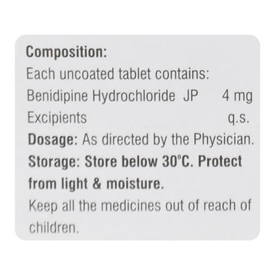 Benibuz 4mg Tablet 10'S - Hypertension-Cal