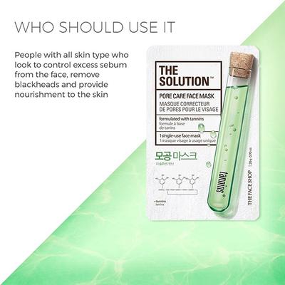 The Face Shop The Solution Pore Care Face Mask 20 Gm - Sheet Masks