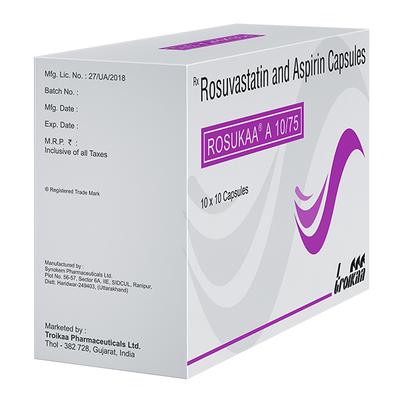 Rosukaa A 10/75mg Capsule 10'S - High Cholesterol-Dys