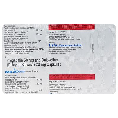 SONAXA D 50/20 Capsule 10's - Neuropathic Pain-Dru