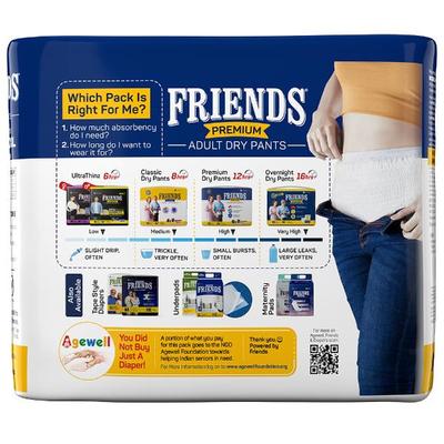 Friends Premium Adult Dry Pants (L) 10's - Adult Diapers & Pads