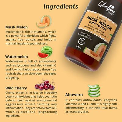 Globus Naturals Nourishing Muskmelon Body Lotion Enriched 300 ml - Lotions & Creams