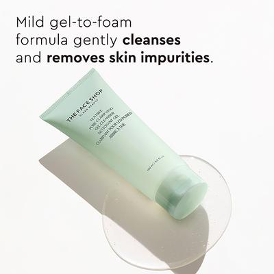 The Face Shop Tea Tree Pore Clarifying Gel Cleanser - Korean Face Wash with Salicylic Acid - 150ml - Scrubs & Exfoliants