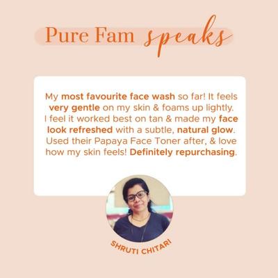 PureSense Natural Papaya Face Wash with Kakadu Plum & Moringa for Gentle Cleansing & Rejuvenates Skin 100 gm - Scrubs & Exfoliants