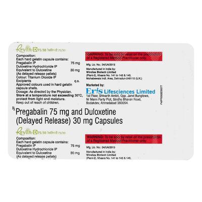 REVLIN D 75/30 Capsule 10's - Neuropathic Pain-Dru