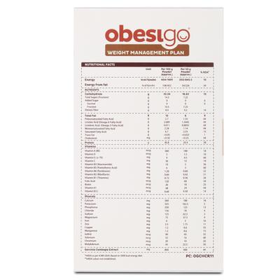 Obesigo Weight Management Plan Powder - Chocolate Shake (Pack of 7 x 50 g) - Weight Loss