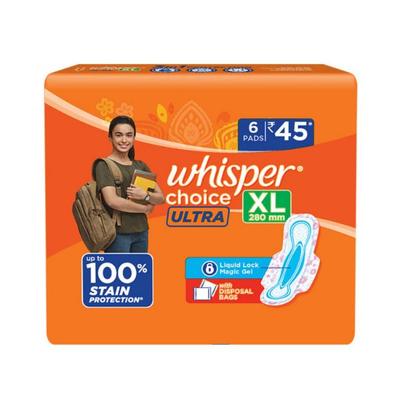 Whisper Choice Ultra Sanitary Pads For Women, Xl 6 Napkins 1's - Others