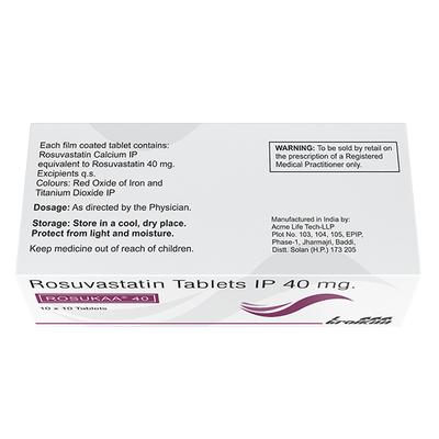 Rosukaa 40mg Tablet 10'S - High Cholesterol-Dys