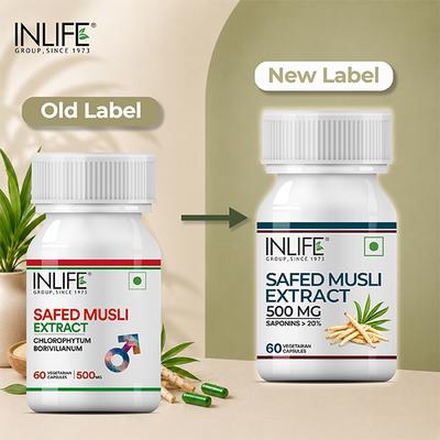 Inlife Safed Musli Extract 500 mg Vegetarian Capsule 60's - Sexual Care