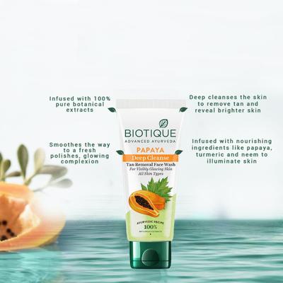 Biotique Papaya Deep Cleanse Facewash 150ml - Face Washes