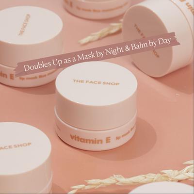 The Face Shop Vitamin E Korean Soothing Rice Lip Mask with Shea Butter for Soft, Hydrated Lips 7 gm - Lip Mask