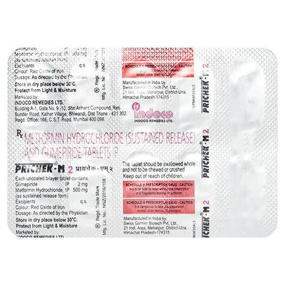 Prichek M 2mg Tablet 10'S - Diabetes-Ant