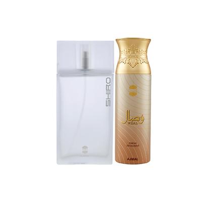 Ajmal Shiro EDP Citrus Spicy Perfume And Wisal Deodorant Floral Musky Fragrance 290 ml - Perfumes (Edt/Edp)