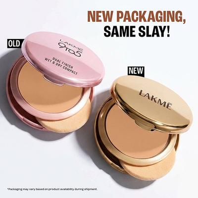 Lakme 9To5 Double Duty Dual Finish Compact, Foundation + Compact, Lightweight, Cinnamon 9 g - Compact Powder