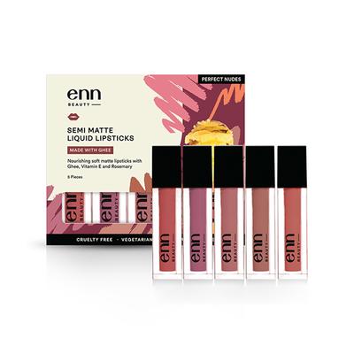 ENN Semi Matte Liquid Lipstick Kit - Perfect Nudes 5's - Liquid Lipsticks